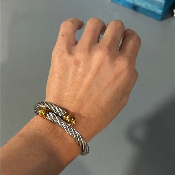 Charriol Elegant Silver and Gold Cable Bracelet - Picture 8 of 9